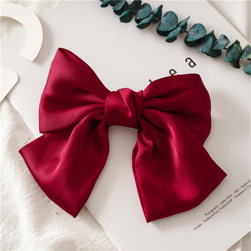 

Yamog Large Double Layer Fabric Bow-tie Spring Clips Female Pure Color Cloth Bowknot Hair Clip Europe Women Ponytail Scrunchies Hairpins Head Wear Accessories