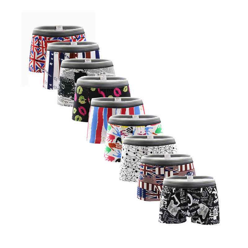 

10pcs Mens underwear Personality cartoon Men Underpants Boxers Home Underpants Boy Comfortable Boxer Soft Breathable Underwear T220816, Multi-color 2