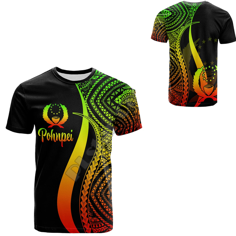 

Pohnpei Polynesian Culture Tribe Island Retro Tattoo 3DPrint Men Women Summer Streetwear Short Sleeve T Shirts A 1 220623