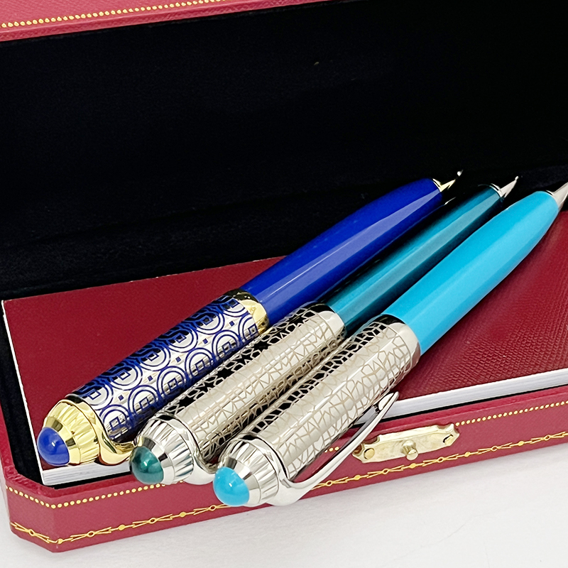 

LGP Luxury Pen Blue Stone Ballpoint Pens High Quality Writing Supplies with Red box options, As pic show