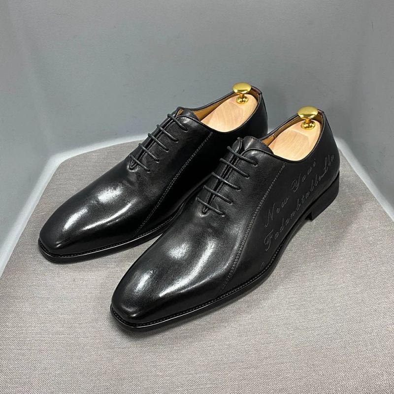 

Leather Business Formal Oxford Shoes Men Fashion Classic Color Matching Simple Lace Up Trend Gentleman Pointed Shoes KB282, Clear