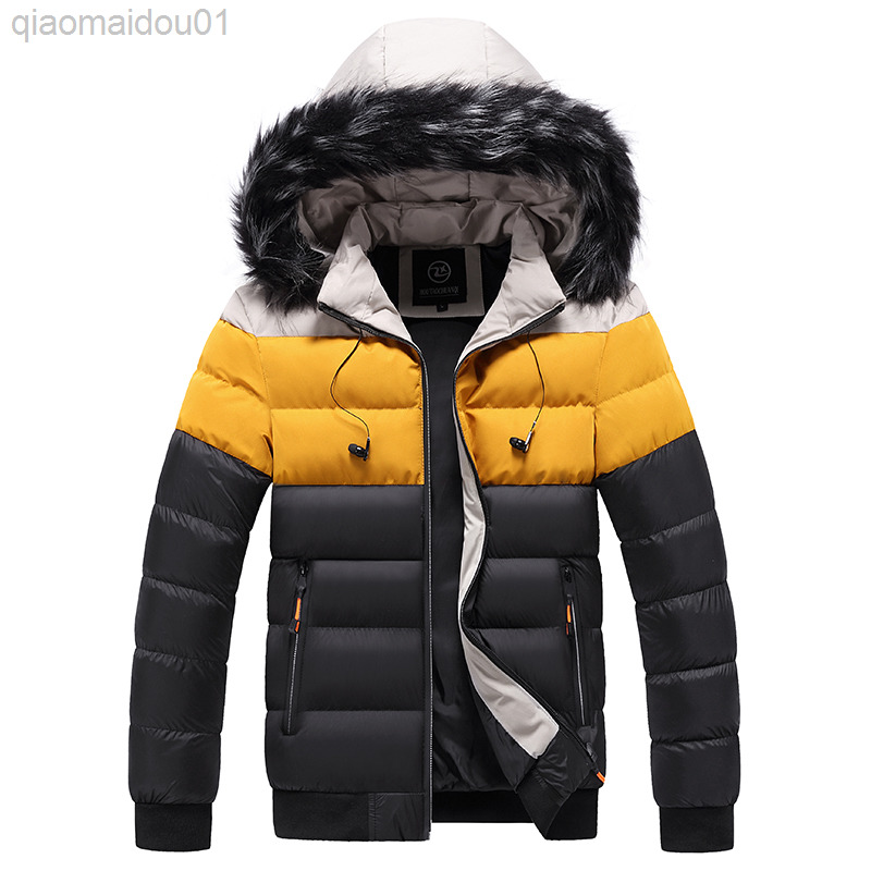 

Men's Parka Jackets New Winter Warm Jacket Men Thicker Fur Hooded Outfit Streetwear Jacket Fashion Men's Jacket Vest homme Tops L220726, Burgundy