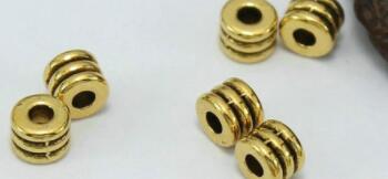 

4mm antique silver alloy spacer three-layer small spacer Metal Alloy Spacer Beads Hole Flat Nepal Buddha Beads For Jewelry Making