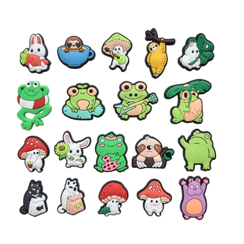 

Wholesale Pvc Cartoon Croc Charms Shoe Decoration Buckle Accessories Clog Pins Charm Buttons Rabbit cartoon green toy