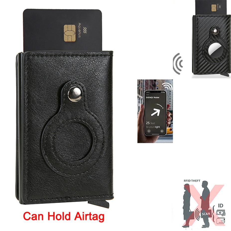 

Rfid Card Holder Men Wallets Money Bag Male Black Short Purse 2022 Small Leather Slim Wallet Mini Wallets For Airtag Air Tag208Z, As option