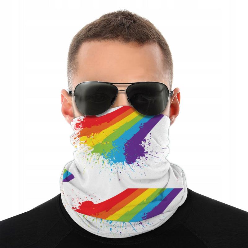 

Scarves Rainbow Splat LGBT Pride Scarf Half Face Mask Unisex Fashion Tube Neck Bandanas Protective Headband Outdoor ClimbingScarves