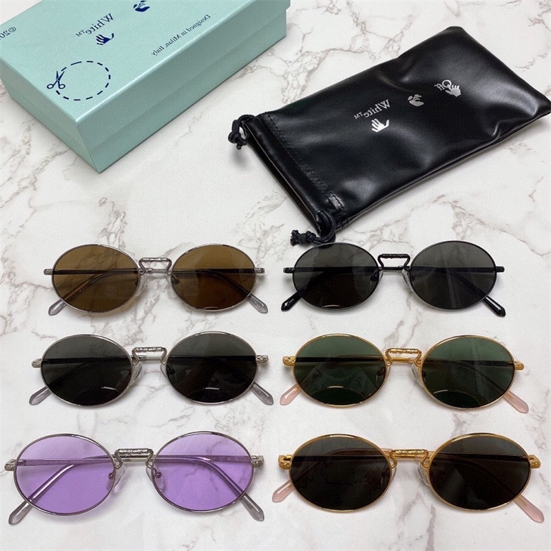 

Designer Sunglasses 2022 New 60%off1 Sunglass Men's Ow Oval Same White Women's Owri005