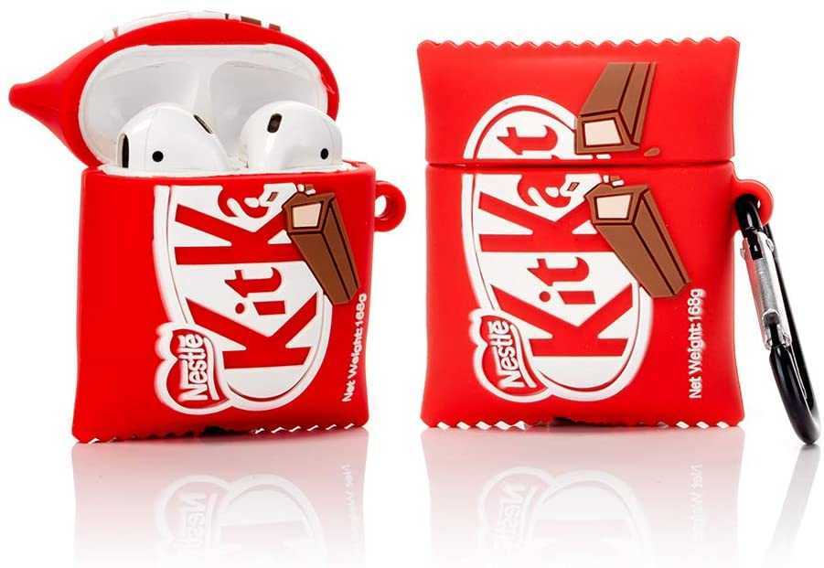 Airpods Silicone Case 3d Cartoon Funny Cute Cover Compatible for Apple Airpods 1&2 [snacks Series 1] (chocolate Kitkat)