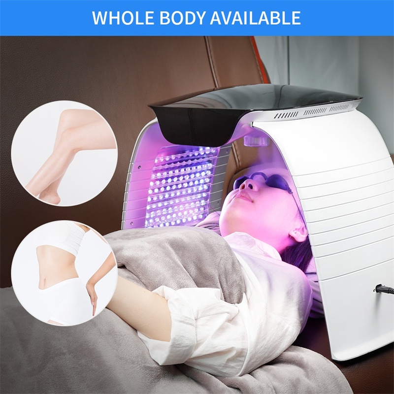 

facial light skin care Rejuvenation 7 colors pdt led light therapy wrinkle removal machine body face mask anti acne hot and cold nano spray device