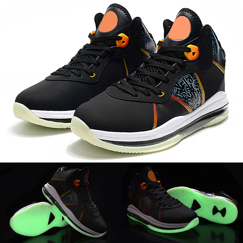 

2022 Lebrons VII 8 Space Jam Outdoor Shoes High Quality 8S Black White Multi Color Glow In the dark Men Sneakers Sport Shoe Trainners, As photo 6