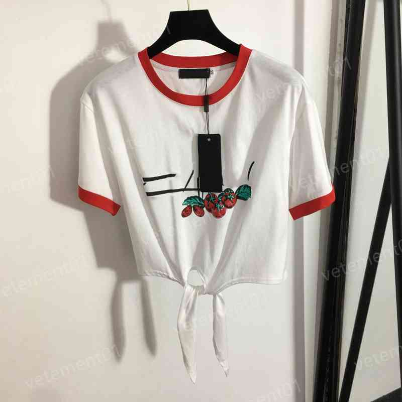 

Designer Womens T-Shirts Tomato Alphabet Print Colorblock Crew Neck Short Sleeve Crop T-Shirt Luxury High Quality Summer Tees