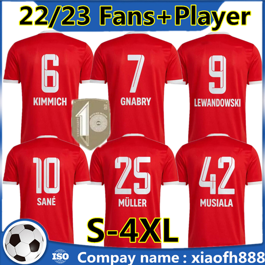 

FANS Player soccer jersey 22 23 LEWANDOWSKI SANE KIMMICH COMAN MULLER DAVIES football shirt Men Kids sets kit 2022 2023 uniform MUSIALA GORETZKA bayern munich 888, White