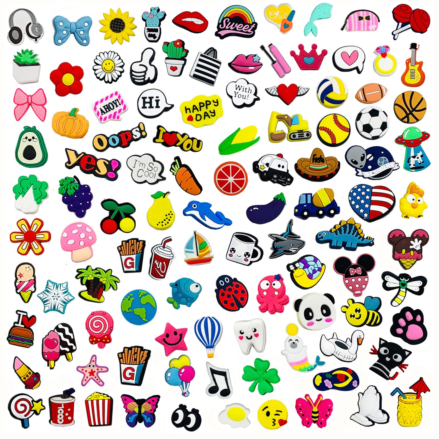 

moq100pcs Different Cute Pvc Shoe Charms Parts Accessories For Clog Sandals Bracelet Shoes Decorations Party Favors Birthday Gifts jllnWt