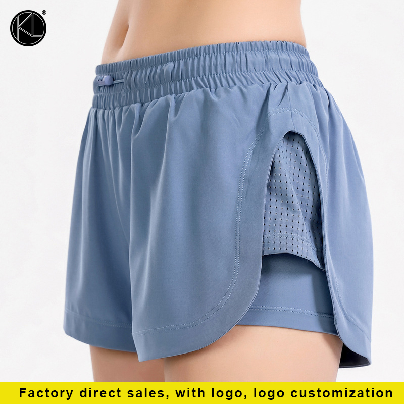 

KALAYOGA Women's shorts fitness sports summer hot Yoga pants anti-lighting casual running exercise breathable shorts, Black