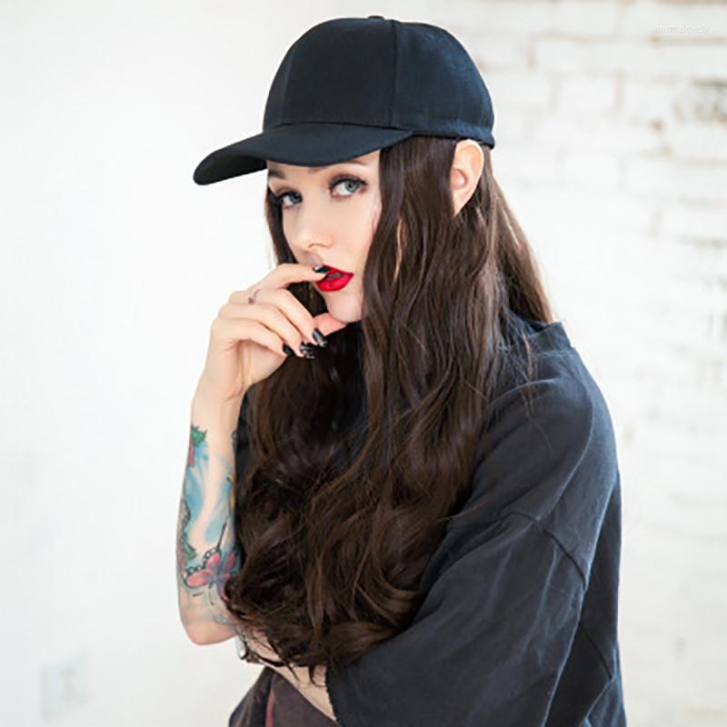 

Visors One Piece Of Female Long Roll Big Web Celebrity Natural Trend Fashion Full Set Mature Sexy Bar Sunscreen CapVisors, Wig hat c