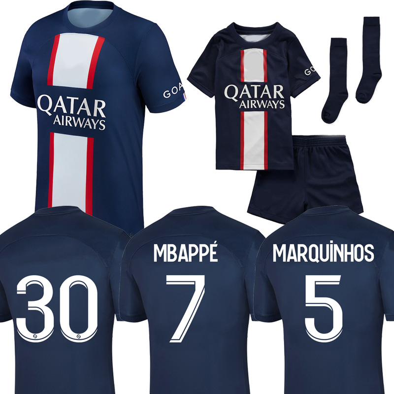 

22 23 MBAPPE soccer jersey HAKIMI SERGIO RAMOS WIJNALDUM Maillots pSGS football shirt 2022 2023 MARQUINHOS men kids kit uniform enfants maillot de foot, Kids home