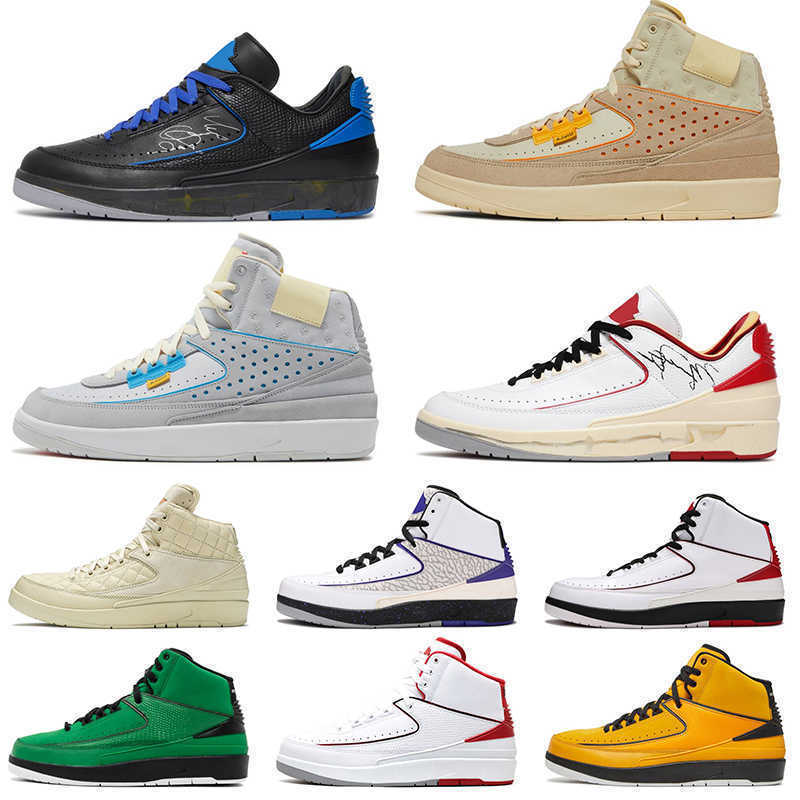 

Top Quality Jumpman 2 2s Basketball Shoes Fashion Low Black Varsity Royal White Unions Grey Fog Rattan Infrared 23 Concord Mens, Offfwhite low black varsity royal 40-47