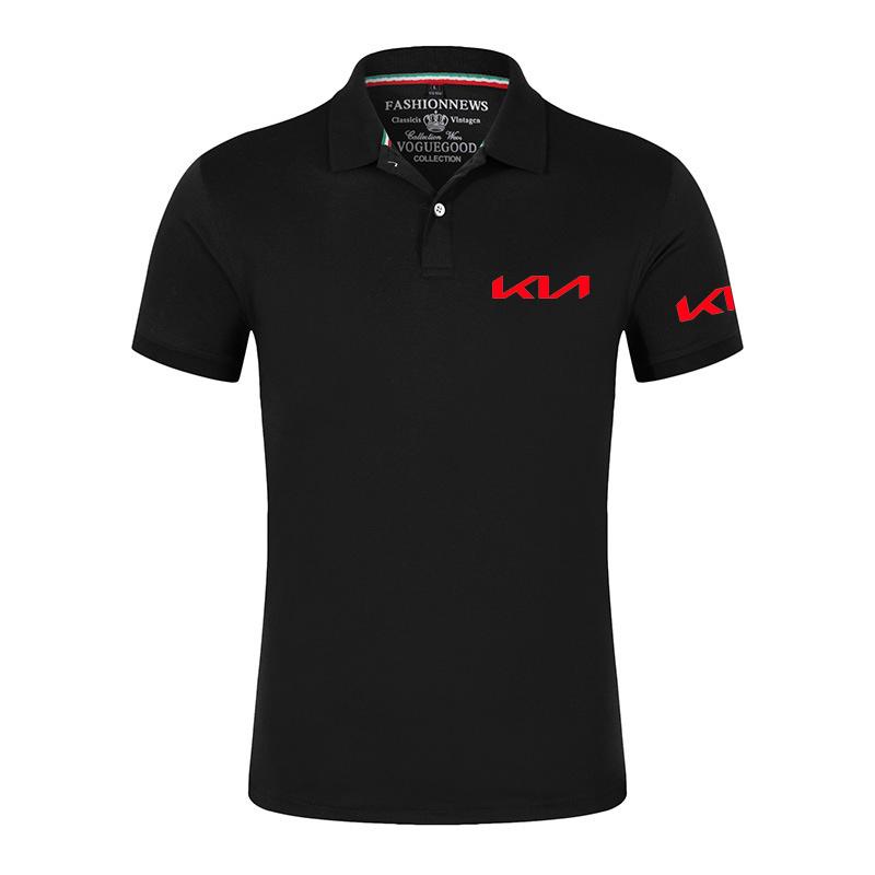 

Men's Polos Men's Summer Shirts Kia Motors Logo Printed Cotton Comfort Casual Short Sleeves Solid Color Hip Hop T ShirtsMen's Men'sMen's, Beige