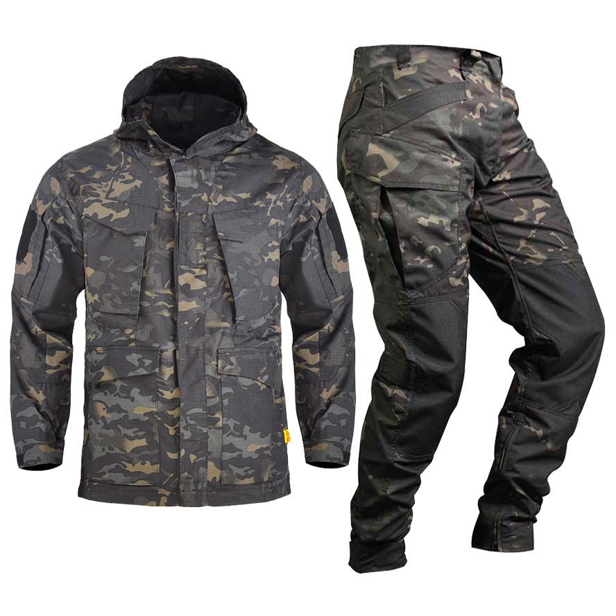 

Mczyni M65 kurtki wojskowe spodnie taktyczne CP Camo Multicam Cargo spodnie praca umundurowanie bojowe Airsoft armia garnitur, Black cp jackets