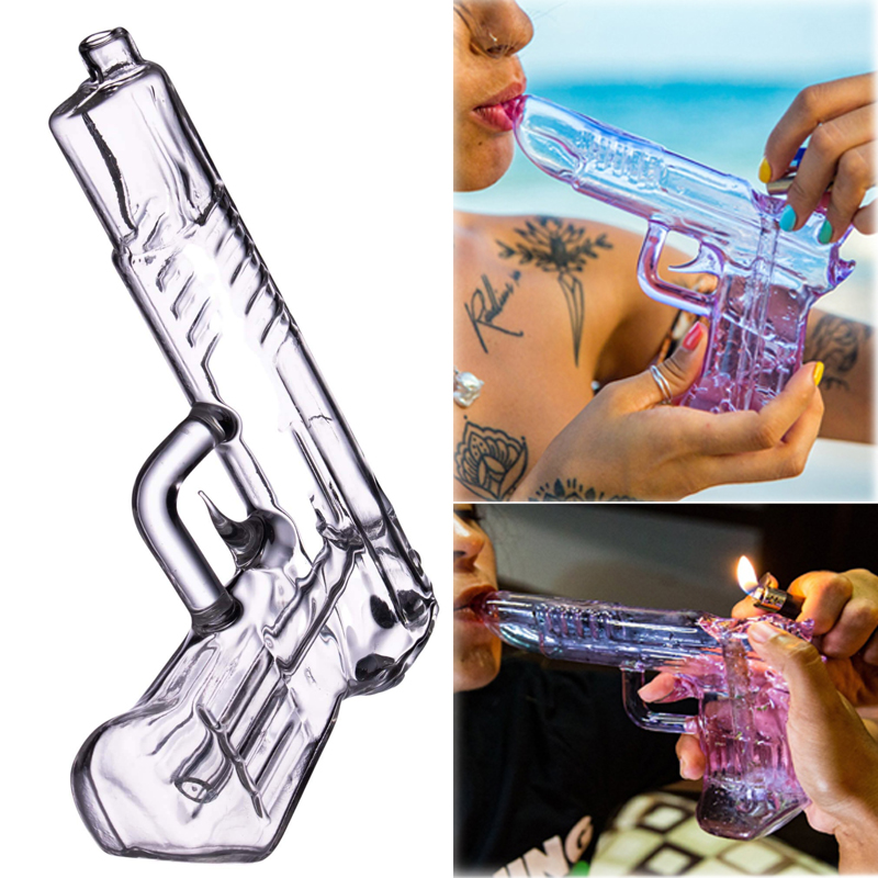 

Glass Water Pipes Gun Smoke Pipe Water Bong Oil Rigs Hookah Dab Rig Dry Herb Vap bongs Smoking Accessories