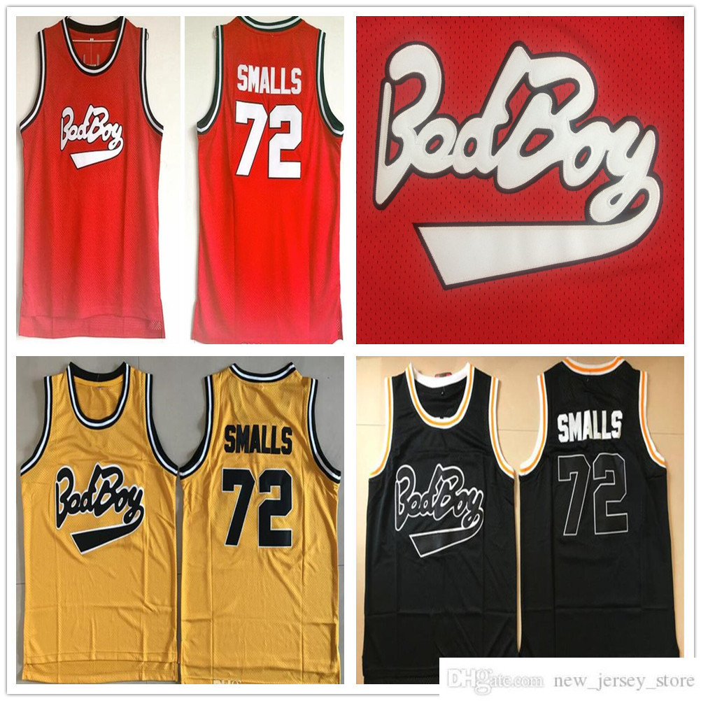 

Stitched NCAA Basketball Jerseys College Vintage Biggie Smalls Jersey Notorious B.I.G. Bad Boy Black Red White #72 Shirts -2XL