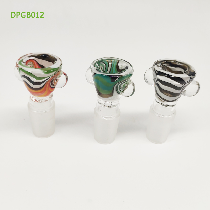DPGB012 Smoking US Colored Smoking glass bowl with inner hole two clear marble-image-763207882