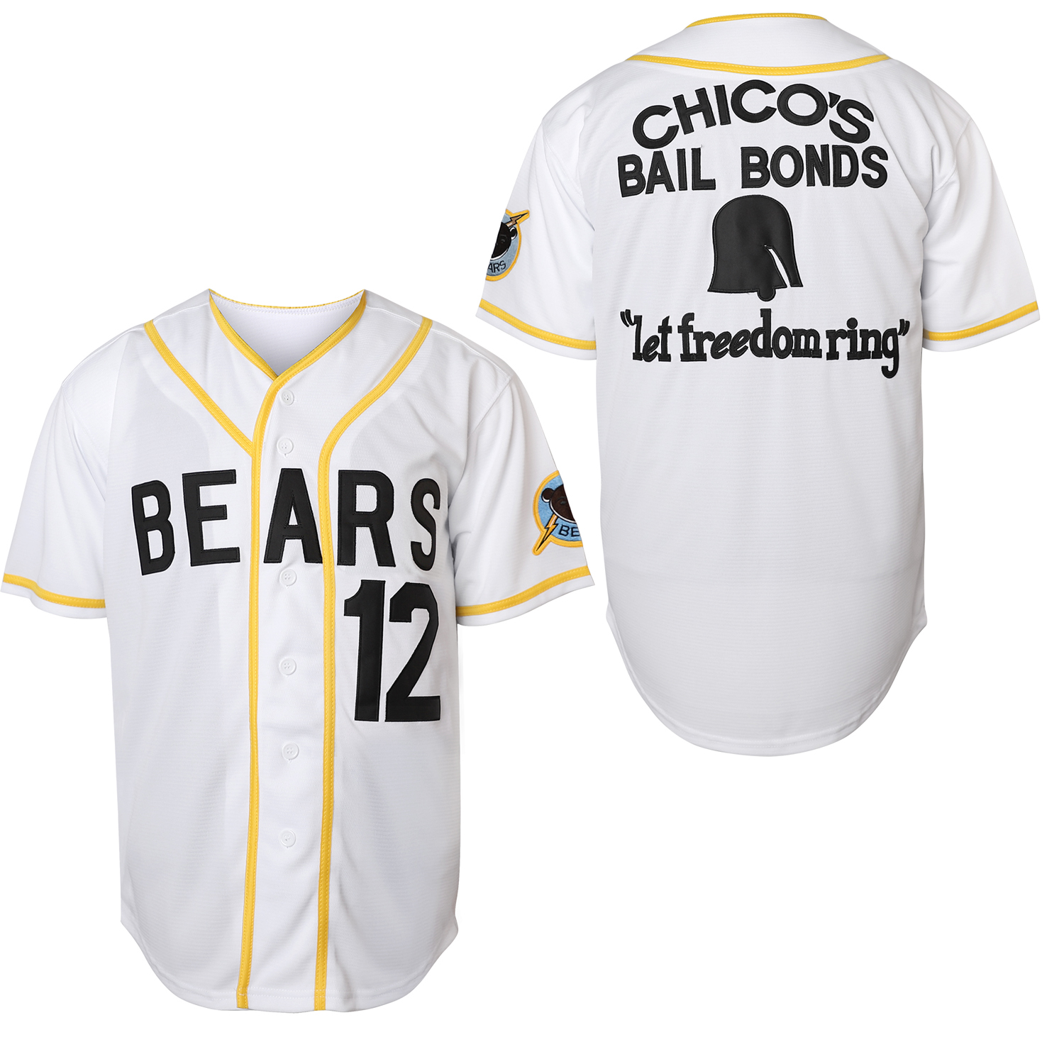 

Men Bad News Bears 3 Kelly Leak 12 Tanner Boyle 100% Stitched Movie 1976 Chico's Bail Bonds Baseball Jersey IN STOCK FAST SHIPPING S-XXXL