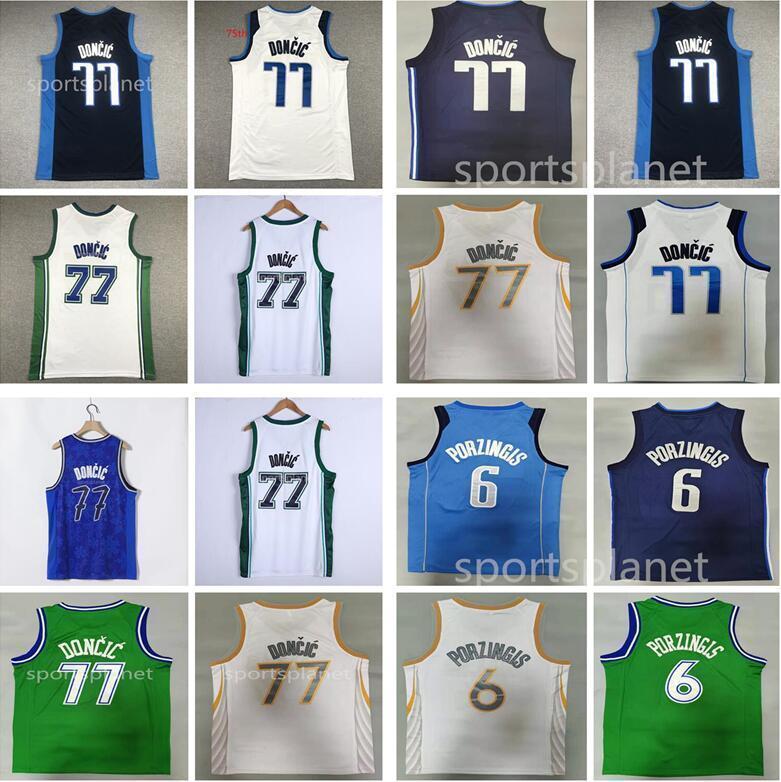 

75TH 77 Luka Jersey Doncic Mavericks's''nba''LaMelo 2 Ball Jerseys Hornets's Gordon 20 Hayward Retro Mesh Dirk 41 Nowitzki White Blue Black Green, Multi