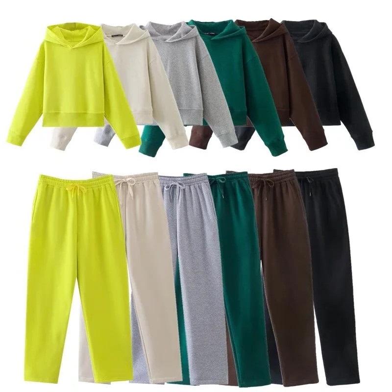 

Women' Two Piece Pants Autumn Women' Hoodie Casual Sports Woman Suit Set 2 Pieces Tracksuit Female Jogging Suits Fashion Hooded Pullov, Yellow pants