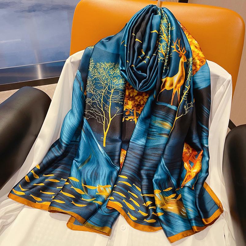 

Scarves Beach Stoles Silk Scarf Women Summer Soft Long Size Shawls Lady Wrap Pashmina Female 2022 FoulardScarvesScarves