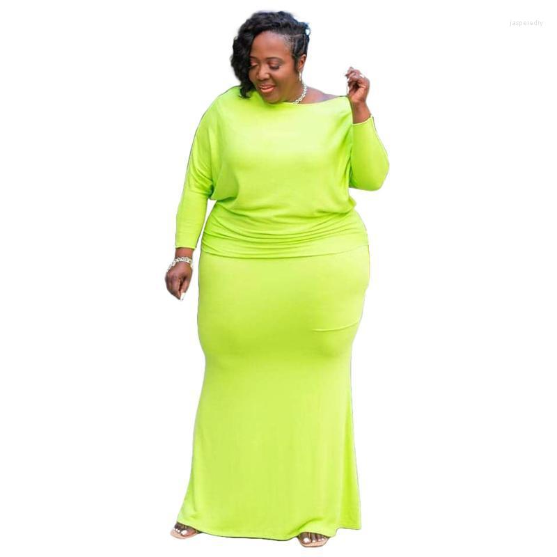 

Plus Size Dresses Casual Solid Color Long-sleeved Round Neck Dress Autumn Clothing For Woman 2022 Ropa Mujer Oversized Fashion Jasp22, Rose