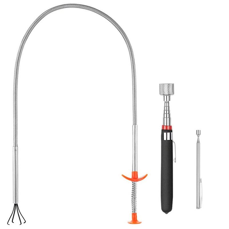 

Professional Hand Tool Sets Quality 3 Pack Pick-Up Set Magnetic Pick Up Tools Retrieving Telescoping Magnet Pickup Bendable Curve GrabberPro