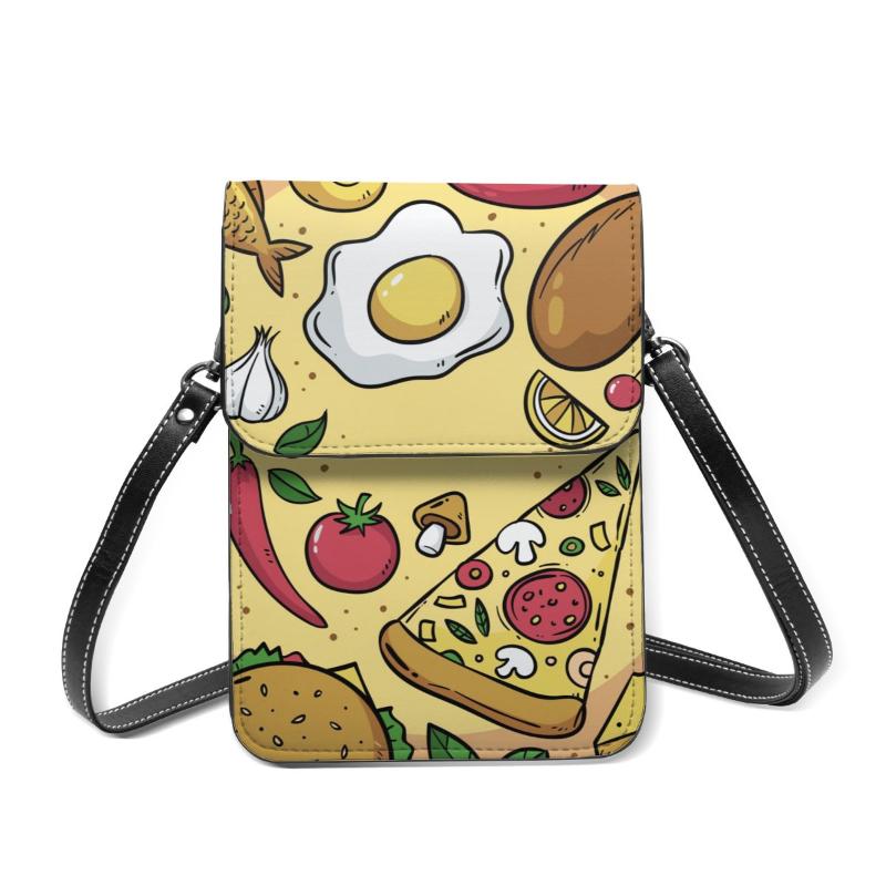 

Evening Bags Fashion Woman Shoulder Bag Hand Drawn Food Ladies Small Wild Simple Female Daily Messenger, Black