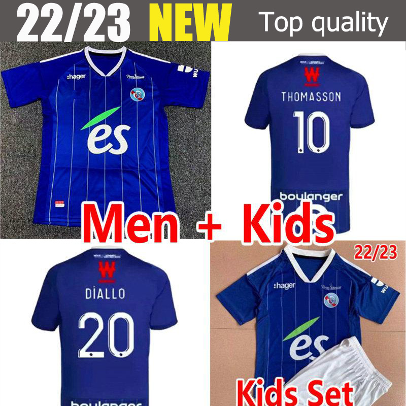 

2022 2023 Strasbourg Soccer jerseys Hommes Enfants 22 23 maillot de foot GAMEIRO THOMASSON LIENARD MOTHIBA SISSOKO STORCKI ZEMZEMI Men Kids Football Shirts