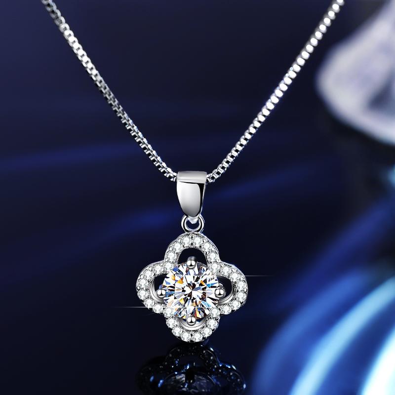

Pendant Necklaces Sterling Silver Necklace Women's Clover Fashion Gift In Europe And AmericaPendant
