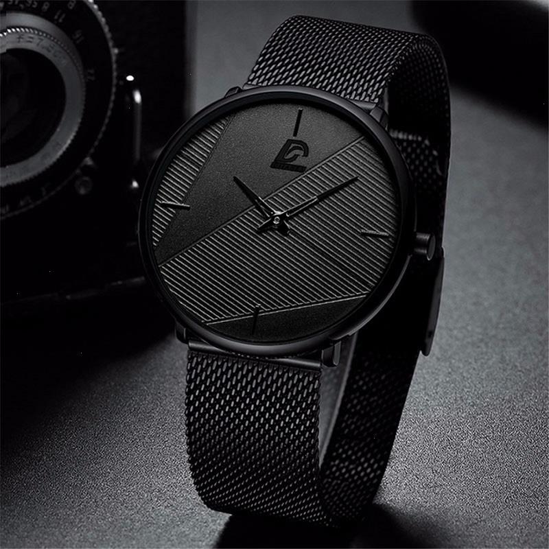 

Reloj Hombre Watches Mens Minimalist Fashion Ultra-thin Watch Simple Men Business Quartz Wristwatch Relogio Masculino, Mesh black black