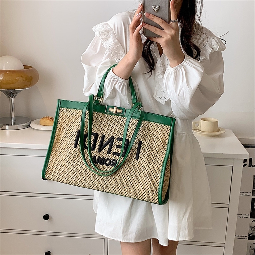 

52% OFF 2022 new women's bags can be customized and mixed batches Large portable high-level Gan Tong Qin straw woven versatile, Creamy-white