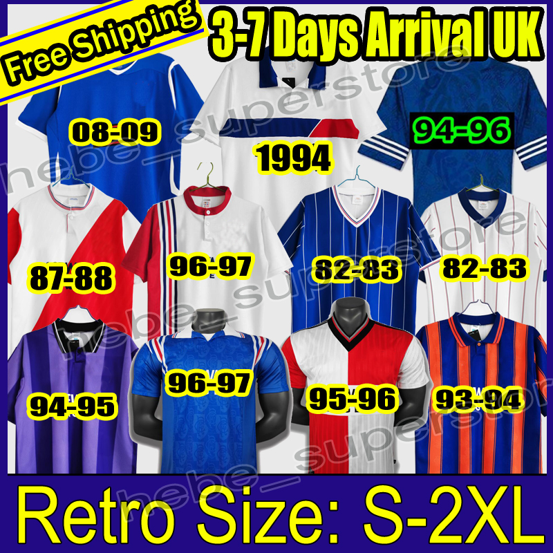 

94 95 96 97 LAUDRUP Mens RETRO Soccer Jerseys ALBERTZ GASCOIGNE MCCOIST FERGUSON GATTUSO Home Away Rangers Football Shirt Uniforms