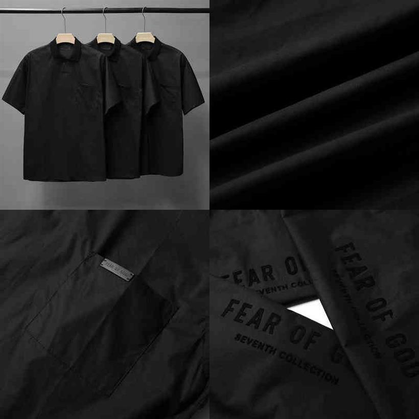 

Fears of God Essentials Designer T Shirt Gaojiechao fog Season 7 flocking printed short sleeve polo shirt272t, Black