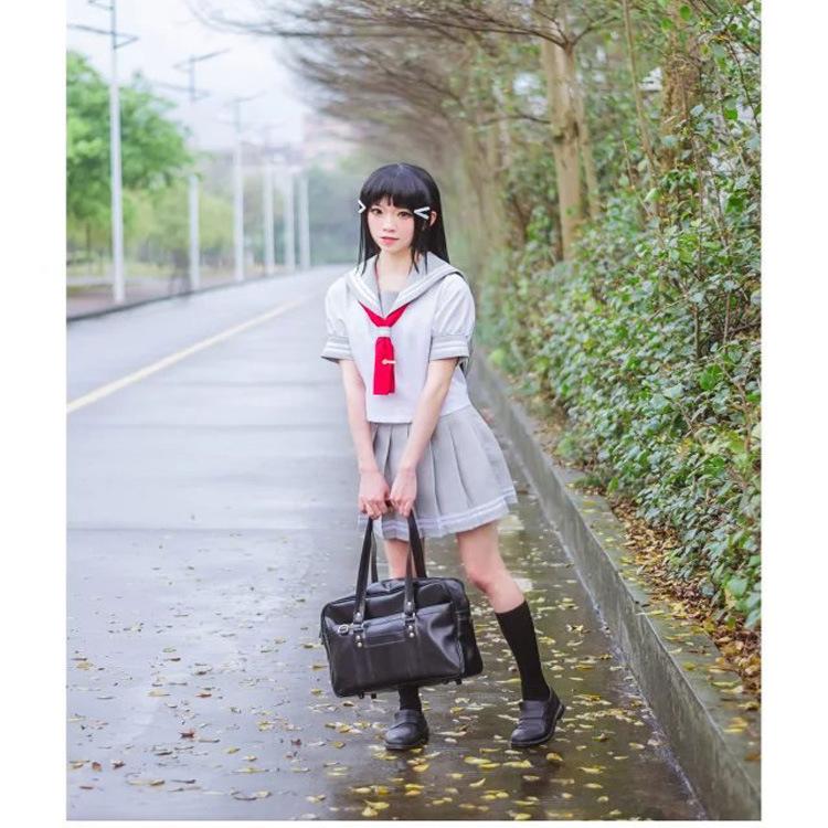 

Clothing Sets Student JK Uniform Takami Chika Cosplay Costumes School LoveLive Sunshine Aqours Halloween Party Gray Sailor SuitClothing, Set