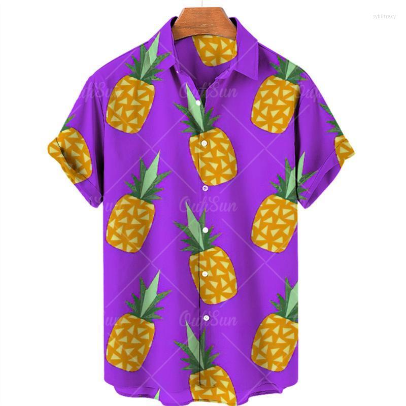 

Men' Dress Shirts Printed Men Boys Summer Fruit Pattern Short Sleeves Casual Loose Fashion Holiday Beach Hawaiian ShirtsMen' Sybi22, Zl-2520