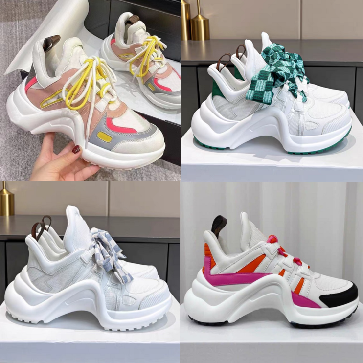 

High Quality Women Sneakers Designer Sneaker Casual Shoes Dancing Shoe Mixed Color Personality Wave Thick Bottom Chaussures Trend Stitching Platform Shoes Box, 11