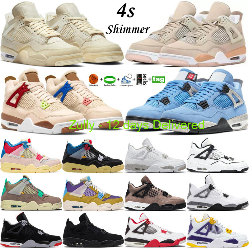 

with original box 3 days ship 2022 Jumpman 4 OG 4s Shimmer Sail Mens Basketball Shoes University Blue The Wild Things Military Black Fire Re