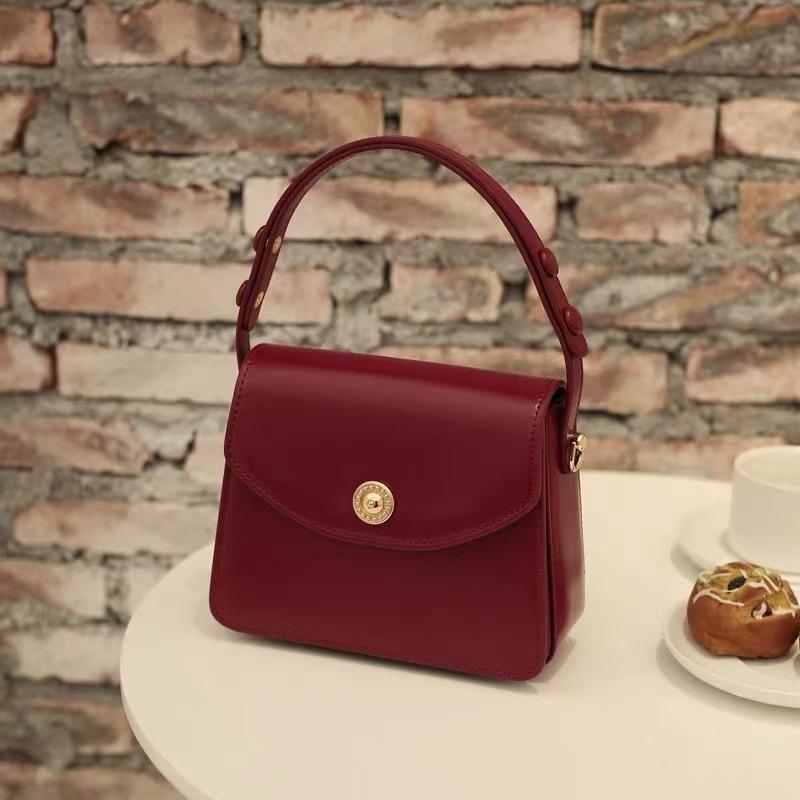 

Evening Bags High-quality Wine Red Small Square Bag Solid Color Simple Female 2022 Shoulder Retro Messenger Grand Sac FemmeEvening, White