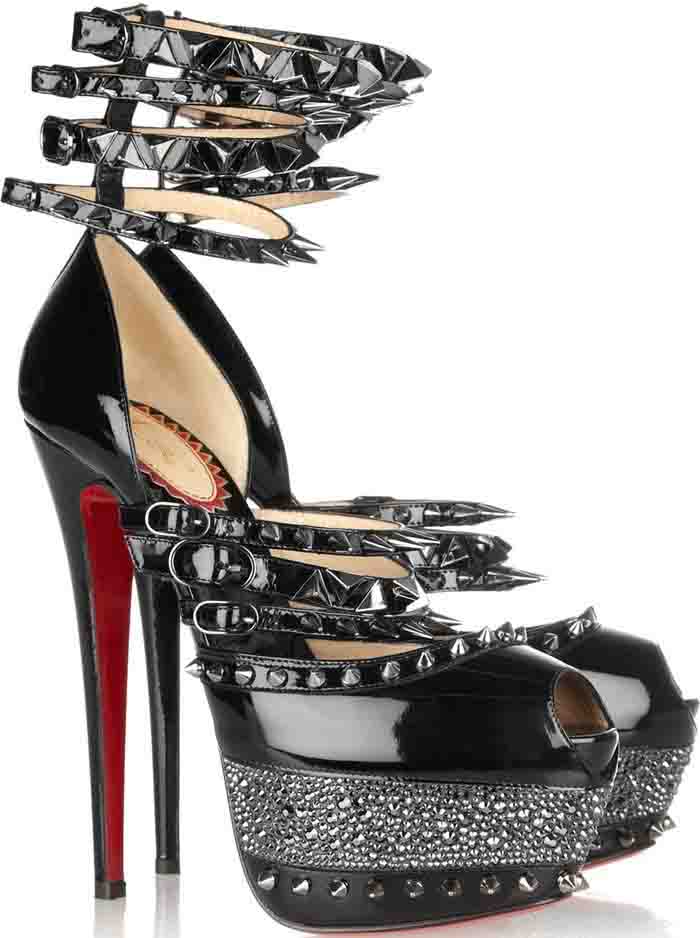Pumps de soirée des Lady Sandales Super Heels Sole rouge Sole Black Pik Black Pik 20th Aniversary Isolde 160 mm plate-forme PEEP TOE PEEP TOE