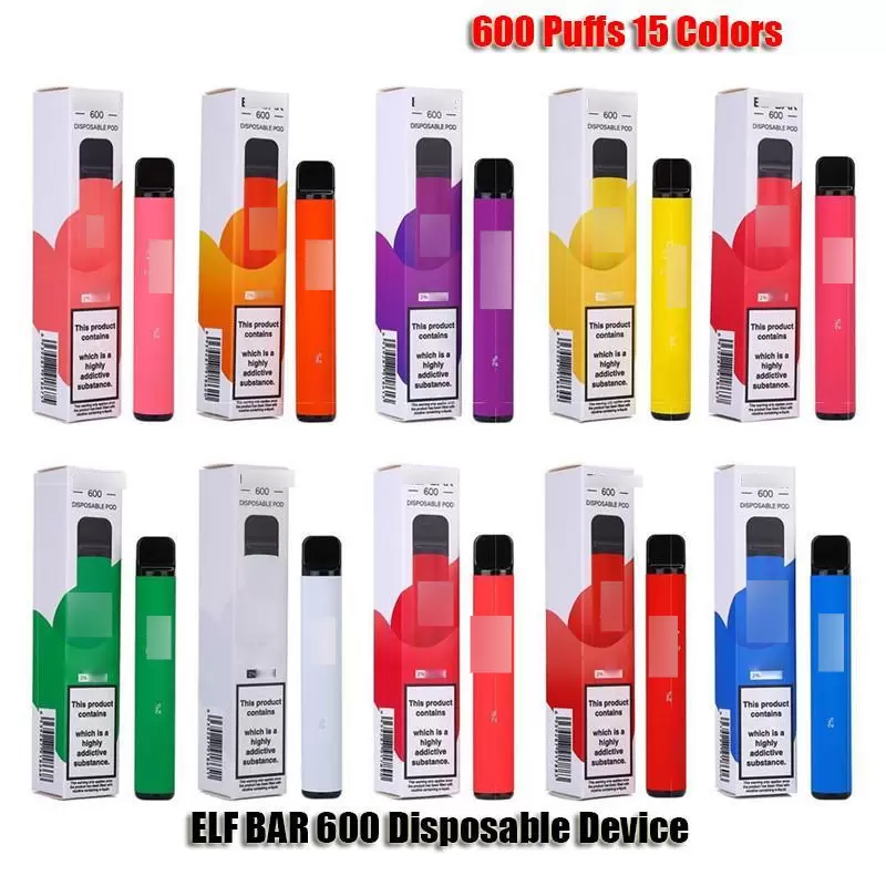 

Elf Bar Disposable Pod Device 600 puffs E Cigarettes Pod Kit 600Puff 550mAh Battery 2ml Prefilled Cartridges Vape Pen