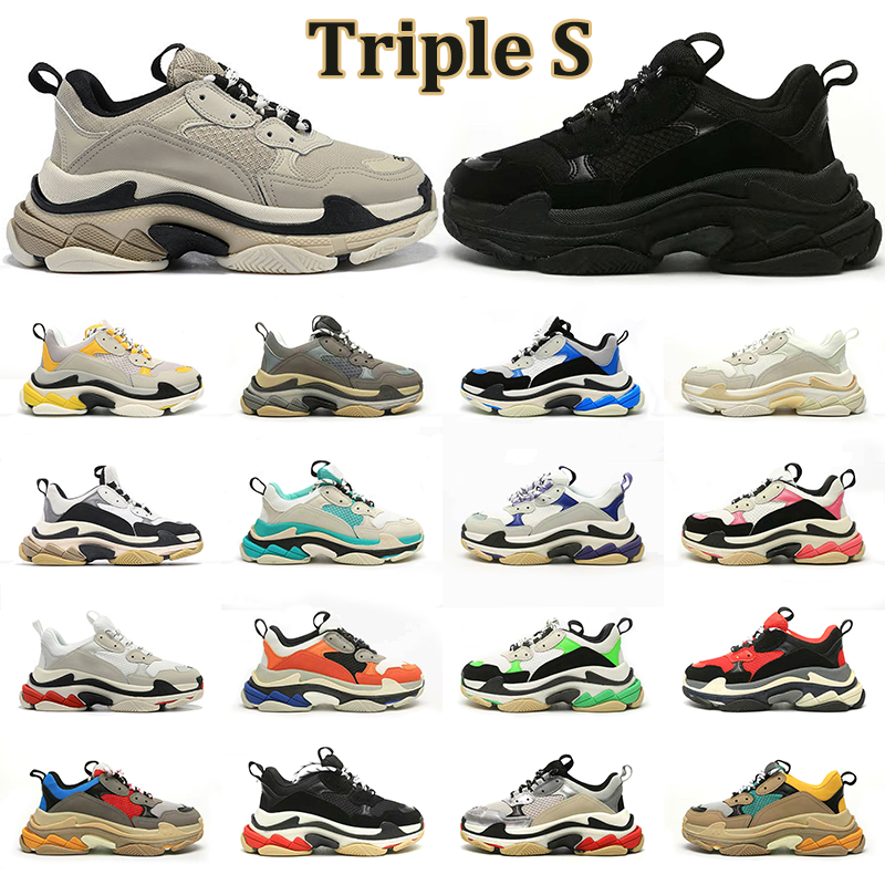 

2022 Designer Triple S Sneakers Men Women Luxury Casual Shoes Black White Beige Teal Blue Bred Red Pink Mens Platform Shoe Outdoor Trainers Fashion Tennis