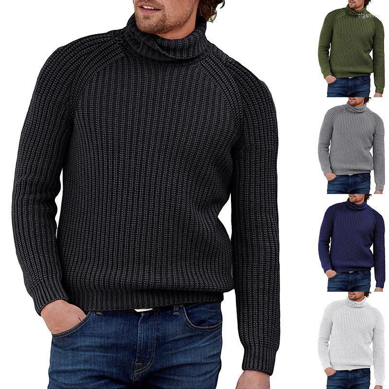 

Men's Sweaters Autumn And Winter High Neck Sweater Men's Solid Color Long Sleeve Europe America Asia LargeMen's Olga22, Black
