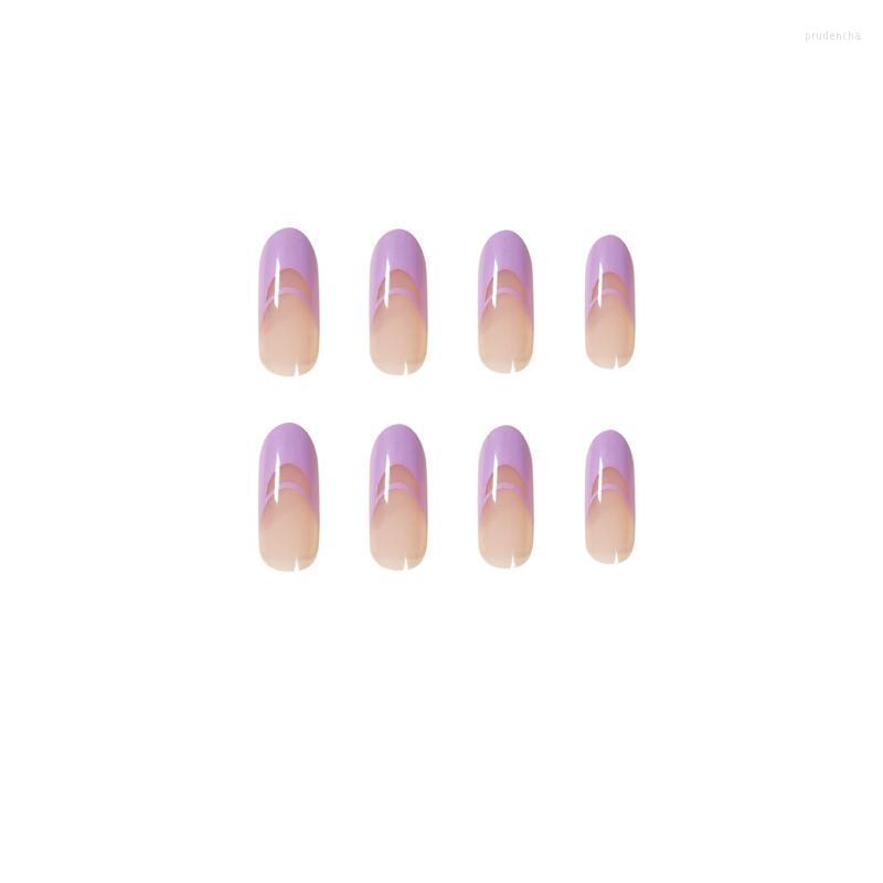 

False Nails 24pcs Lavender Patch Glue Type Long Paragraph Removable Fashion Manicure SANA889 Prud22, As show