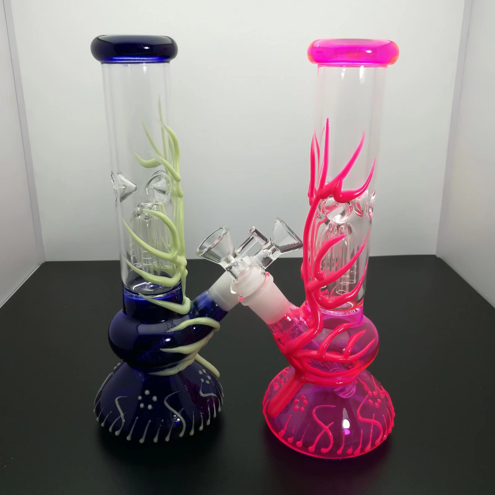 

pipe Luminous colored glass thickened glass bongs hookah set